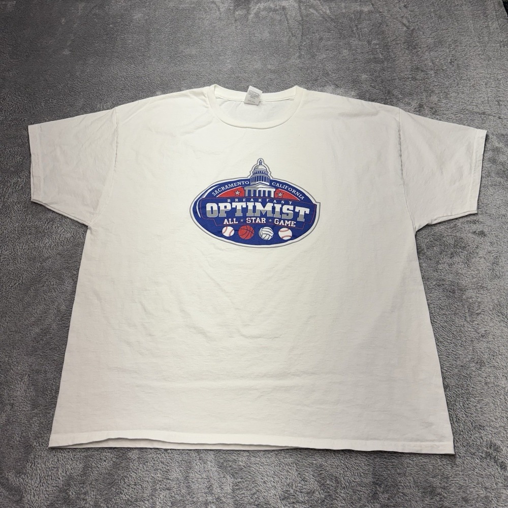 Hanes Sacramento California Breakfast Optimist All Star Game T-Shirt White 2XL